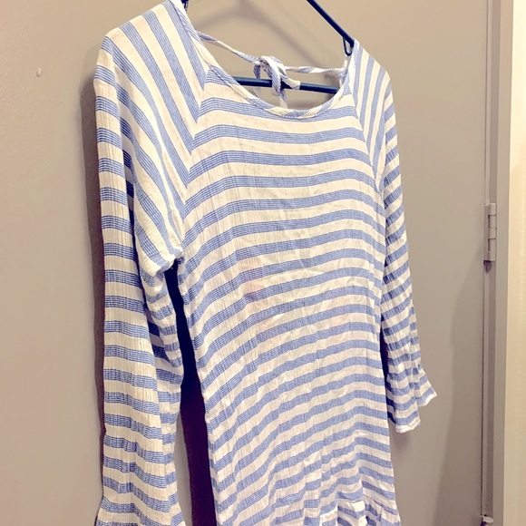 Blue Stripe Open-Back Tunic Womens Size Small - Picture 3 of 6